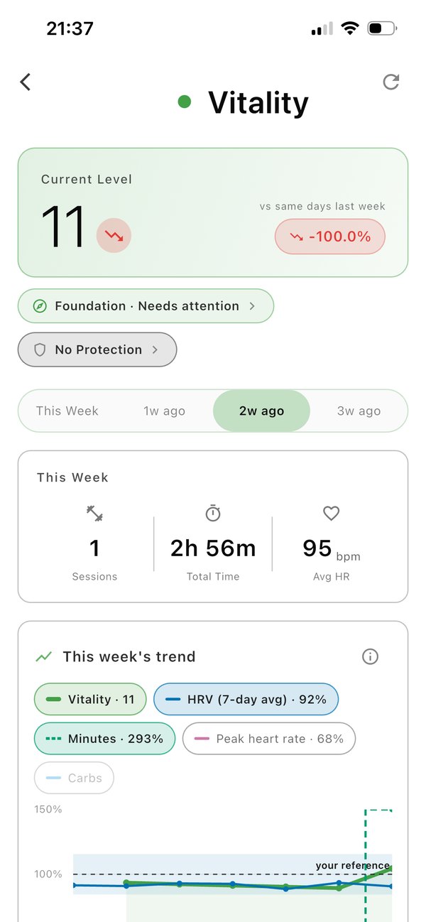 Vitality stat screen